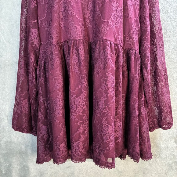 Torrid Babydoll Top 3X Purple Lace Boho Dark Romantic Whimsigoth Fairy Grunge - Picture 5 of 9